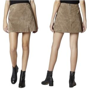 Blank NYC French Taupe Tan Suede Leather Skirt 29